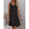 Gedrucktes Modisches Lässiges Elegantes Atmungsaktives Rundhals-Weste-Kleid Neuer Stil Damen Lässiger Rock Urlaub Damen Ärmelloses Midi-Kleid