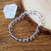 Genuine Clear Quartz Bead Bracelet Women Men Natural Stone Rock Crystal Elastic Bangle Purify the Soul Yoga Meditation Jewelry