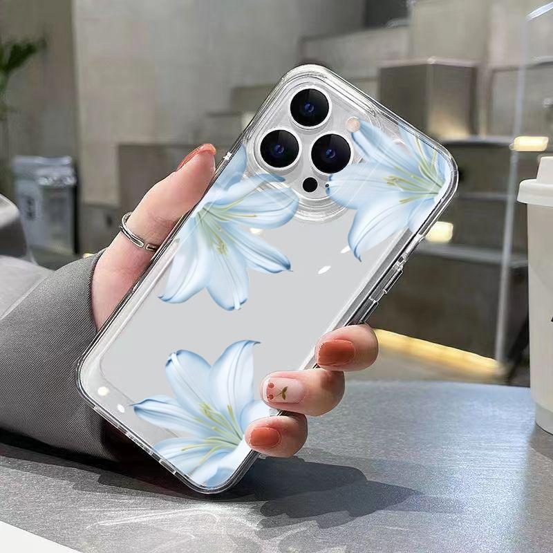 Phone Case for iPhone 11 12 13 14 15 16 17 Pro Max XS X XR 7 8 Plus 16E 17 Air Fashionable And Exquisite White Lily Flower Cover