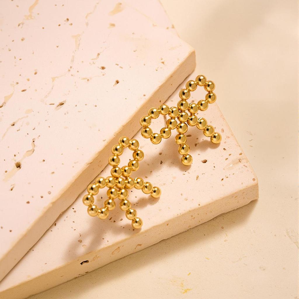 Geometric Irregular 18k Gold Titanium Steel Earrings for Women