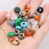 Agate con Foro Grande Perline Sfuse Perle Rotonde Loto Perle Forate Perle di Pietra d'Agata Creazione di Gioielli