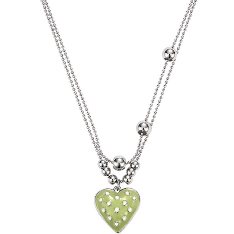 

nff dot heart necklace-olive ONE
