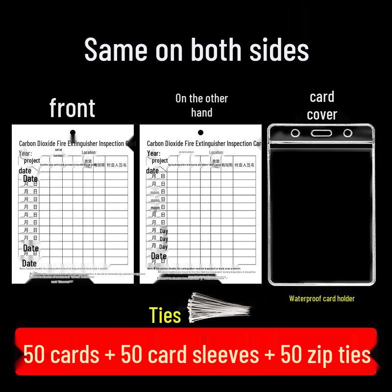 CO2 Fire Extinguisher Inspection Record Card Set
