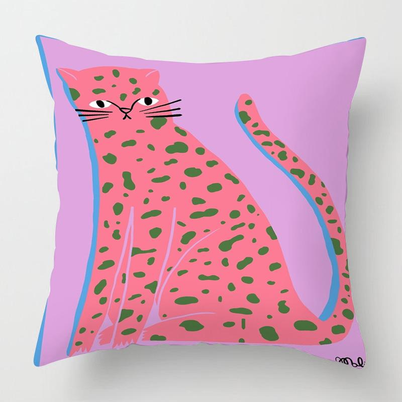 Abstract Art Animal Theme Throw Pillow Cover 20X20 Inch Cushion Cover Cafe Sofa Decorative Throw Pillow Covers Short Plush