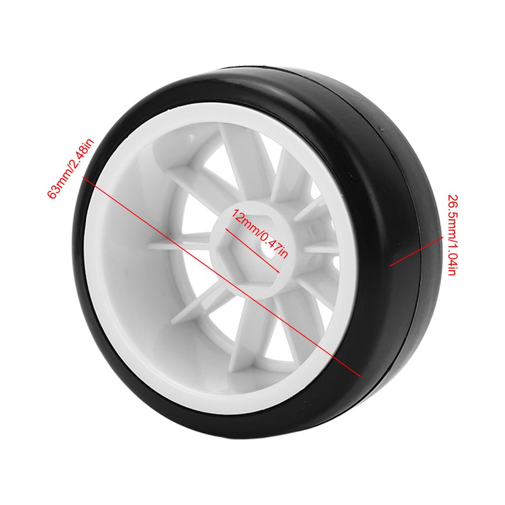 4 Pcs RC Drift Tire Wheels Rubber Plastic Hard Tires for Car Accessories 12mm Hex Black