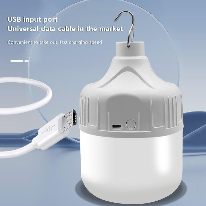 60Mm Usb Rechargeable Camping Light Bulb 3-Color Dimming Waterproof Tent Hanging Light Outdoor Hiking Picnic Fishing Light