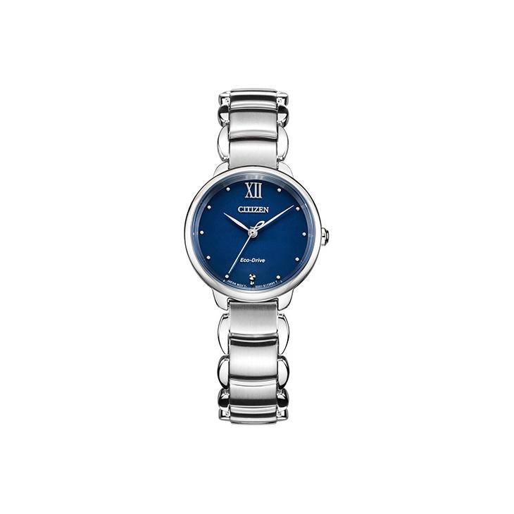 Citizen Eco-Drive Series 50M Waterproof Fashion Solar Quartz Movement Stainless Steel Watch Women watches Blue EM0920-86L Blue