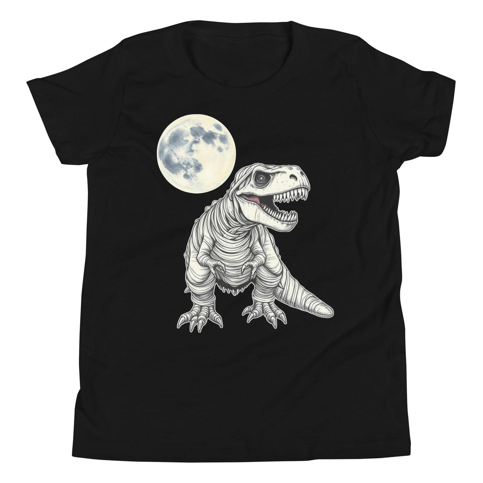 

Scary Mummy T-Rex Skeleton Halloween Full Moon Costume Youth T-Shirt 100