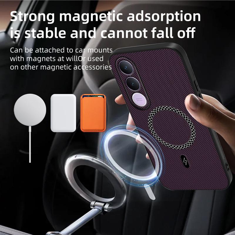 Pour vivo V70 FE Coque Cuir de Luxe Magnétique Brossée Pour vivo V70 FE Pare-chocs Anti-choc Funda