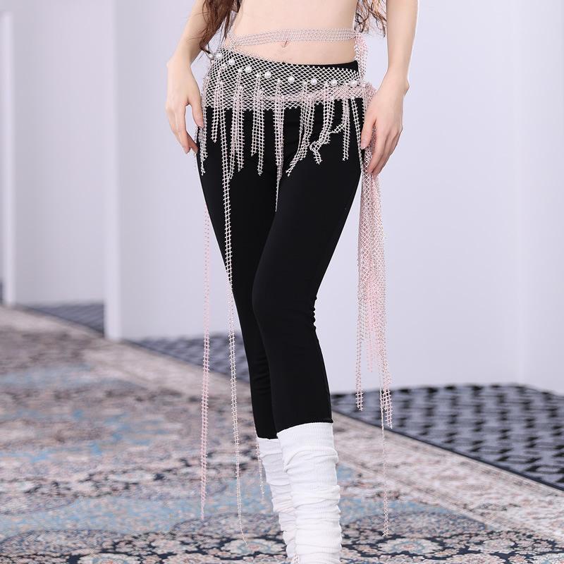Hot Diamond Waist Chain Group Versatile Belly Dance Triangle Grid Diamond Hip Scarf Multi Layer Tassel