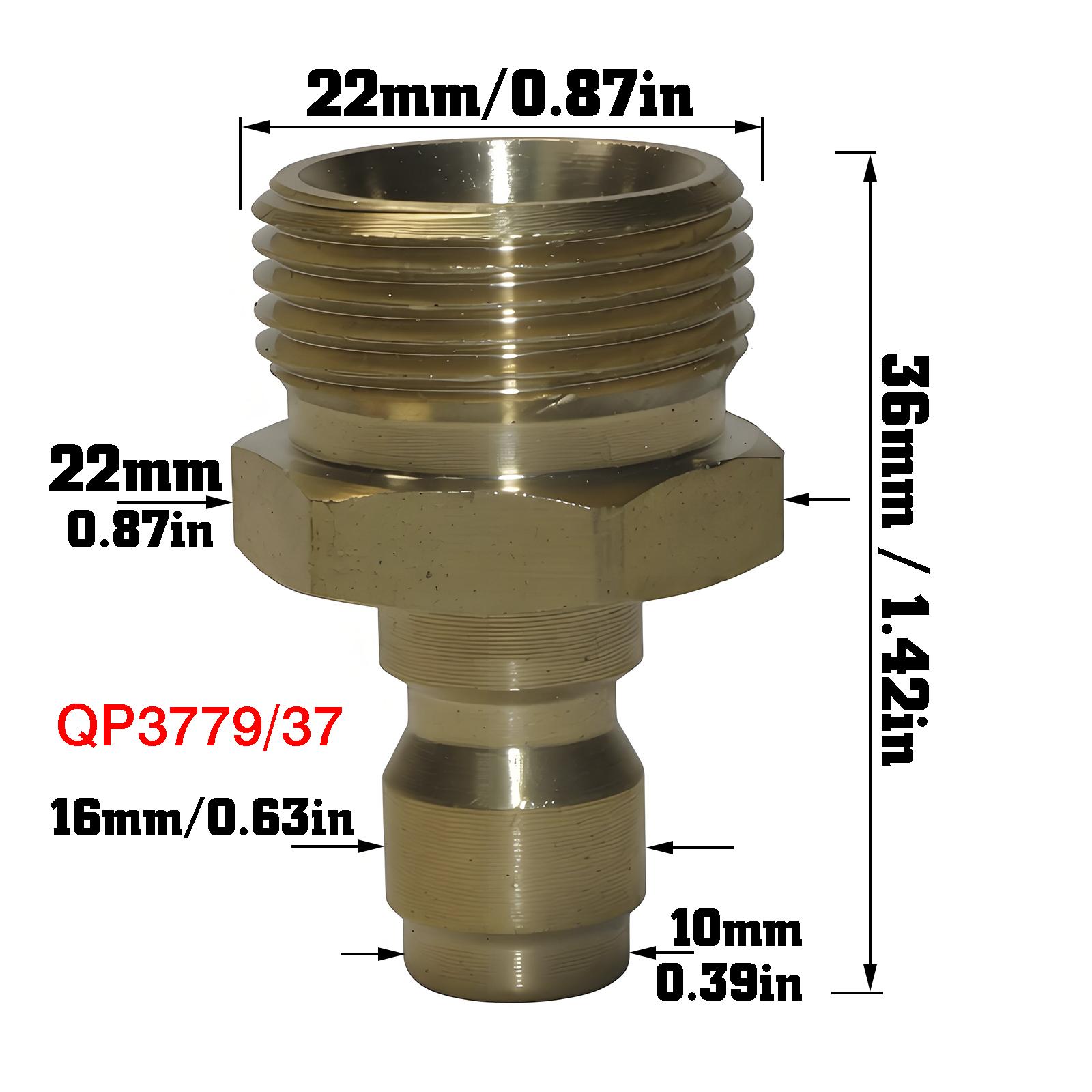 Car washing water gun high-pressure cleaning machine copper joint outer wire 22mm 16mm quick plug nipple M22 quick connect