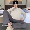 Men Pajamas Set Spring Cotton Casual Sleepwear Minimalist Style Long Leisure Homewear Fashion Boys Nightwear