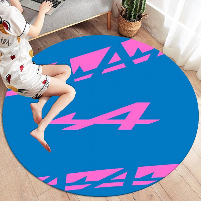 Alpine F1 Round Area Rug,Carpet Rug for Living Room Bedroom Sofa Playroom Decor,Non-slip Floor Mat
