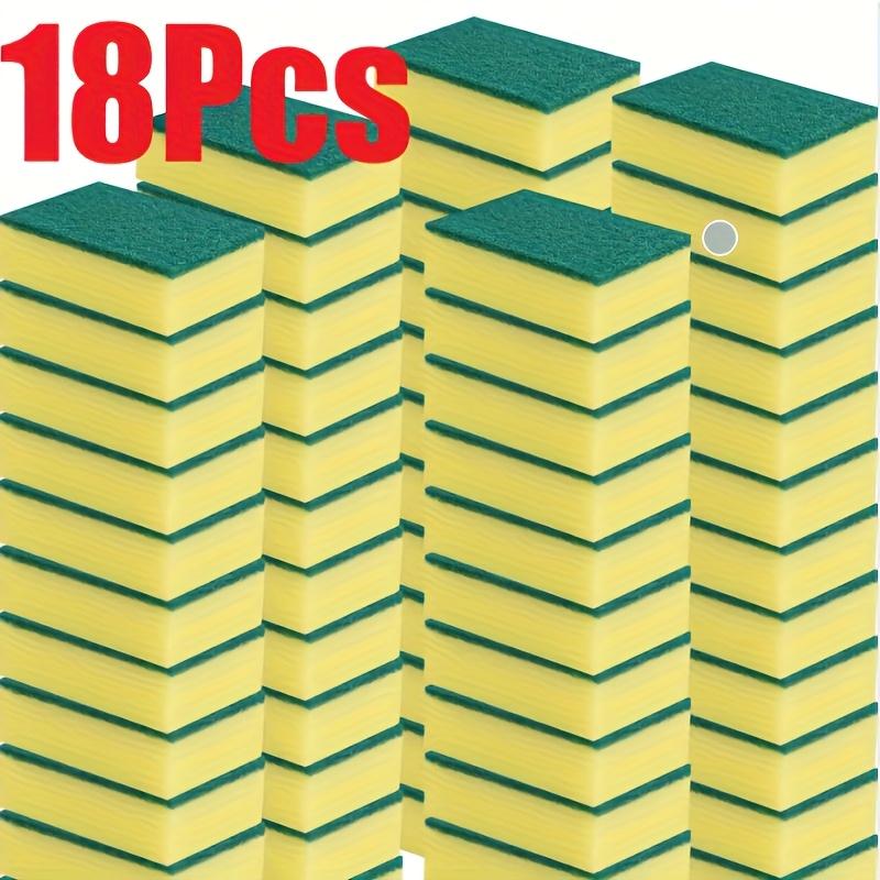 18/36pcs Kitchen Sponges, Multi-Functional, Super Absorbent, Rust & Oil Stain Remover, Double-Layer Grip Design for Tableware, C