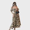 Women's Floral Suspender Dress - 2025 French Retro Slim Waist Long Skirt for Summer