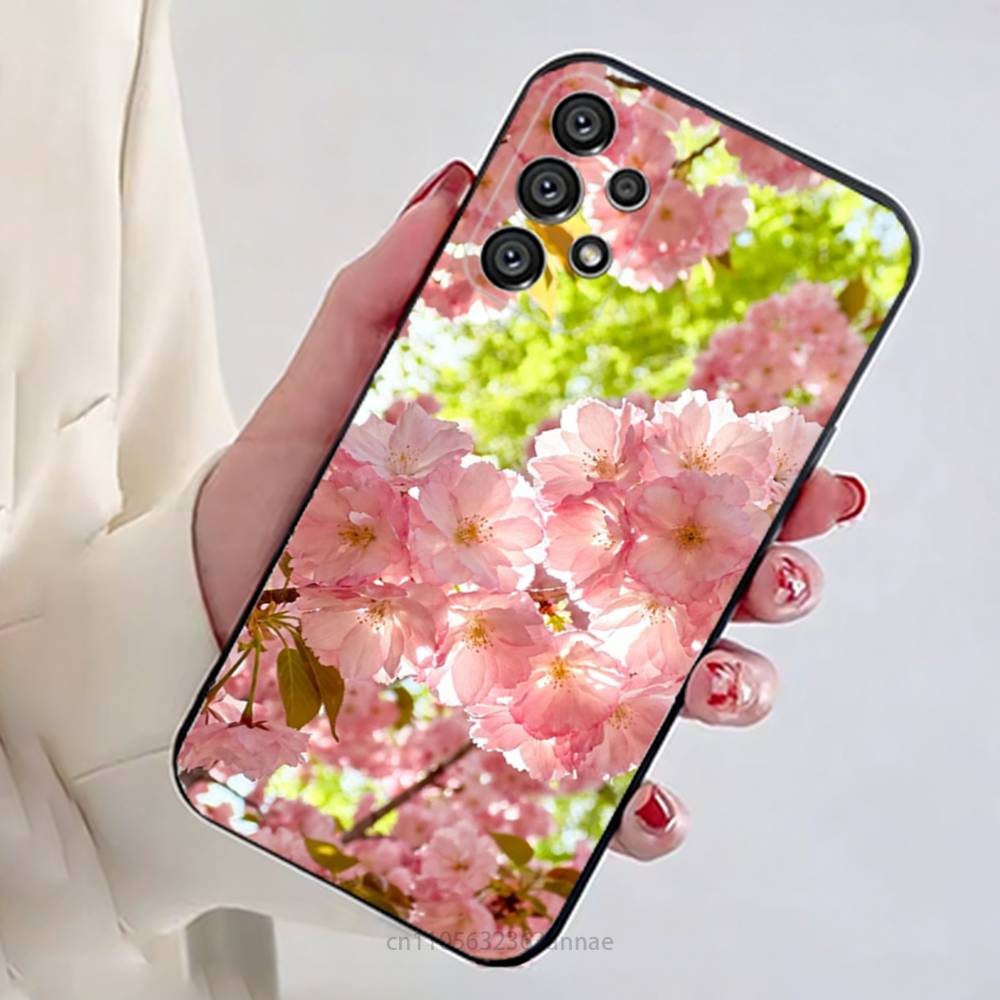 Custodia Rosa Sakura per Samsung Galaxy A73,23,53,33,14,24,13,72,22,52,32,54,A34 Cover Morbida