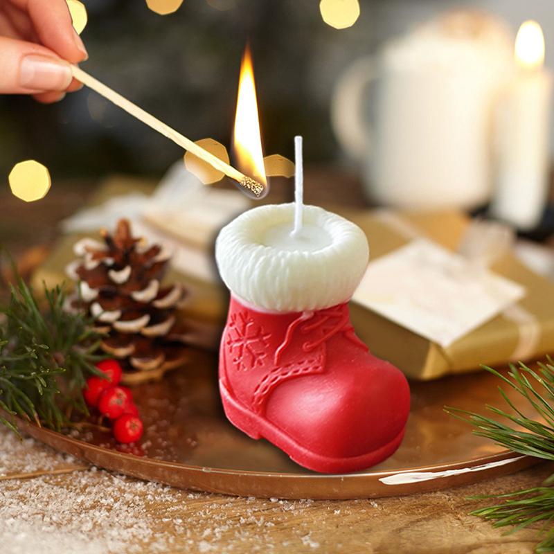 Christmas Handmade Candles Party Decoration Aromatherapy Christmas Gift Room Fragrance Festive Atmosphere 6x6.5x4.5cm