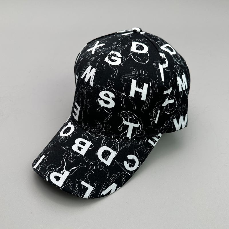 Graffiti Print Letters Anchor Skull Pattern Baseball Cap Men And Women Sunshade Street Versatile