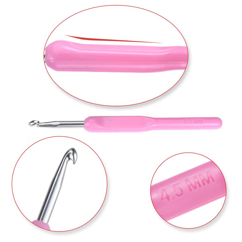 8 Pieces PE Knitting Hook Replacement Professional Scaled DIY Household Crochet Sewing Needle Tool Accessories