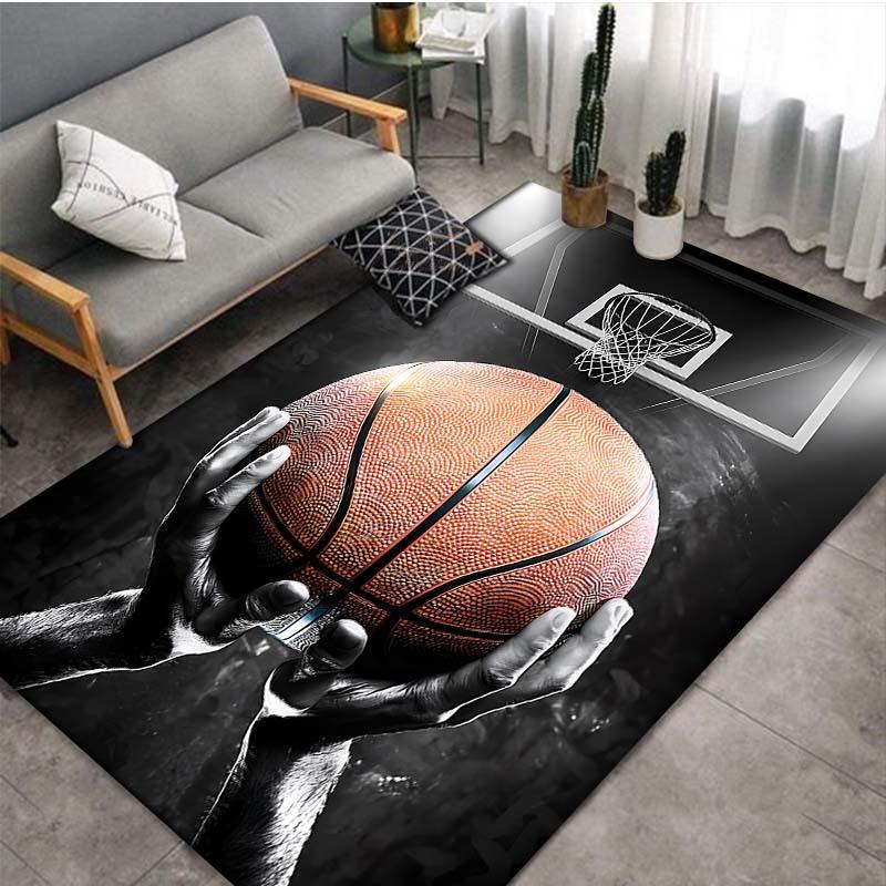 Basketball Dream Art Rug - Non-Slip Printed Mat for Game Room, Living Room & Bedroom, Holiday Decor