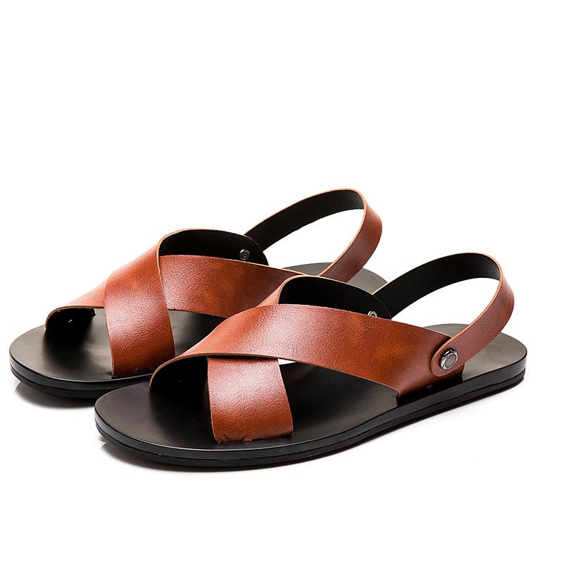 Men Sandals Summer Elegantes Beach Sandals Men Shoes Leather Holiday Outdoor Male Retro Comfortable Casual Sandals Men Sneakers