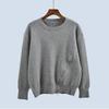 Round Neck Side Loose Zip Long Sleeves Autumn and Winter Knitting Sweater Pullover Bottoming Shirt Asymmetrical Women's Clothing Tops