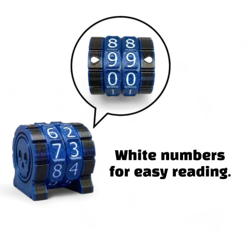 Lixusia Life Counter/Health Tracker for Board Games, TTRPGs, and Card Games, Features a Skull Symbol, MTG Compatible, and Includes 3 Gold Wheels and W