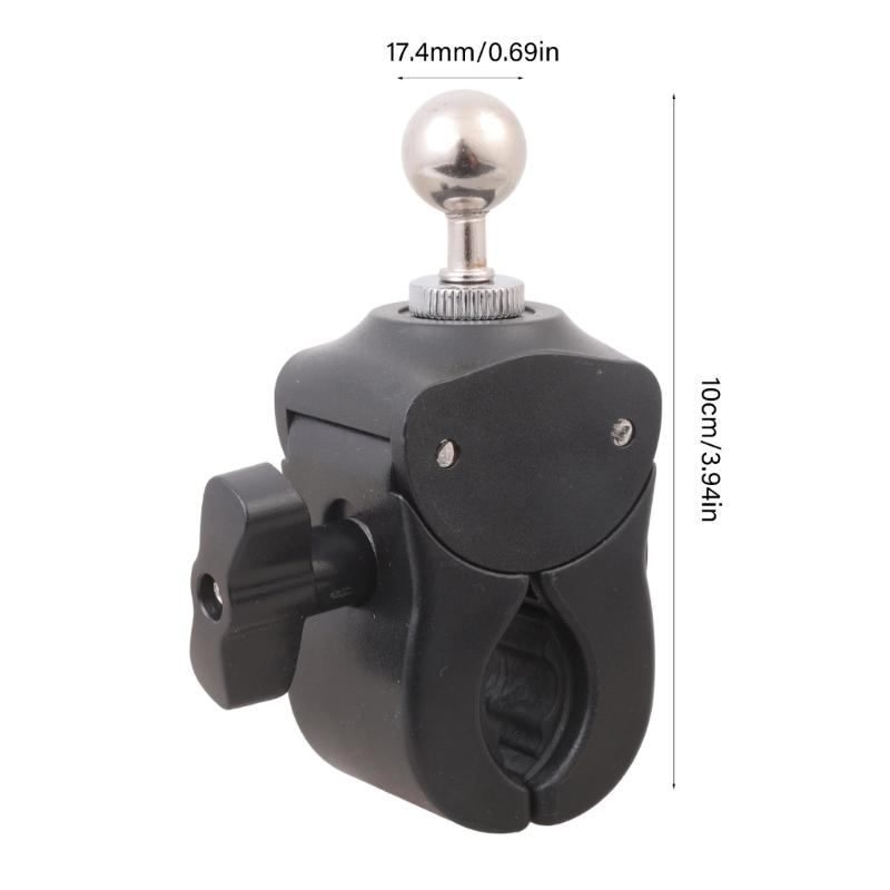 Heavy Duty Clamp Mount for Double Socket Arm Action Camera Bracket with 17.4mm Ball Head for Gadget Extension Arm