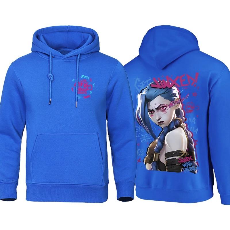 Arcane Hoodie Men Anime Jinx Hoodies Autumn High Quality Fleece Sweatshirt Street Hoody Flexible Oversize Men's Clothing Hoodies & Sweatshirts Men’s