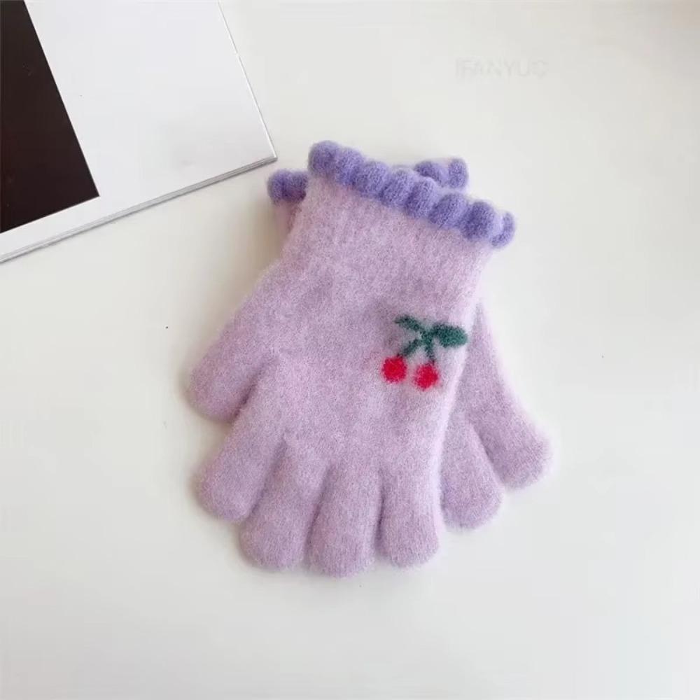 

Five Finger Cycling Mittens Thicken Baby Gloves New Kids Warm Gloves Winter фіолетовий