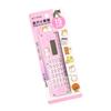 Small Calculator Stylish Cute Ruler Portable Acrylic Material Silicone Keys External Battery Calculation Tool Pink
