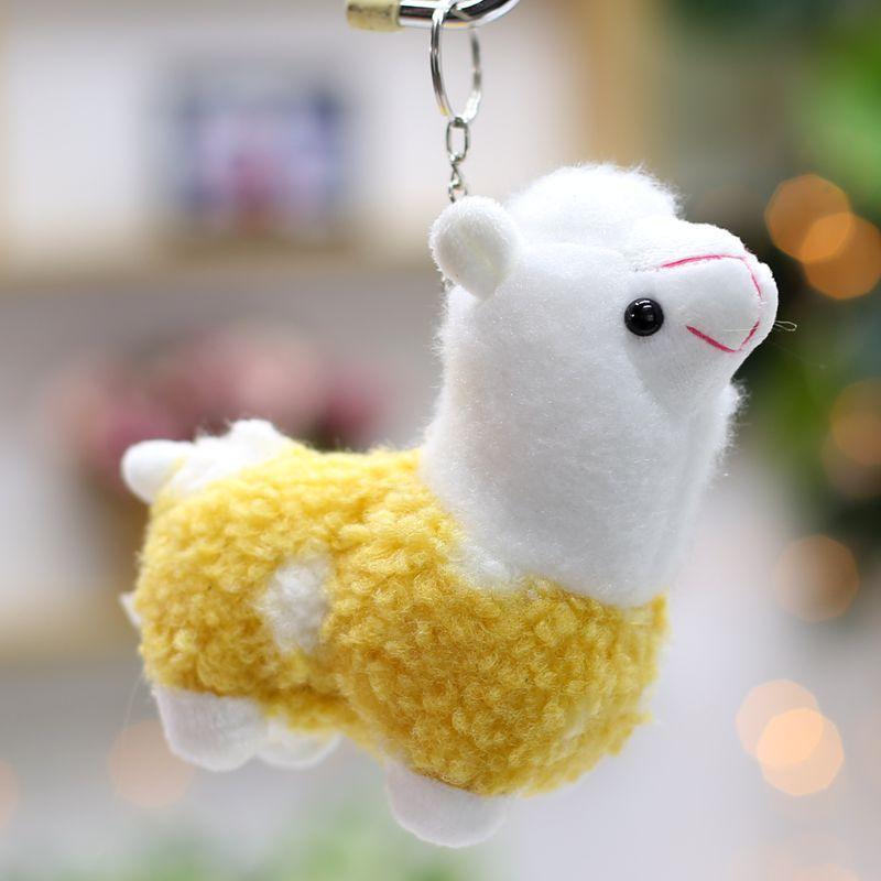 Cute Cartoon Alpaca Super Cute Schoolbag Small Doll Pendant Keychain Girl Heart Doll Plush Toy Small Gift