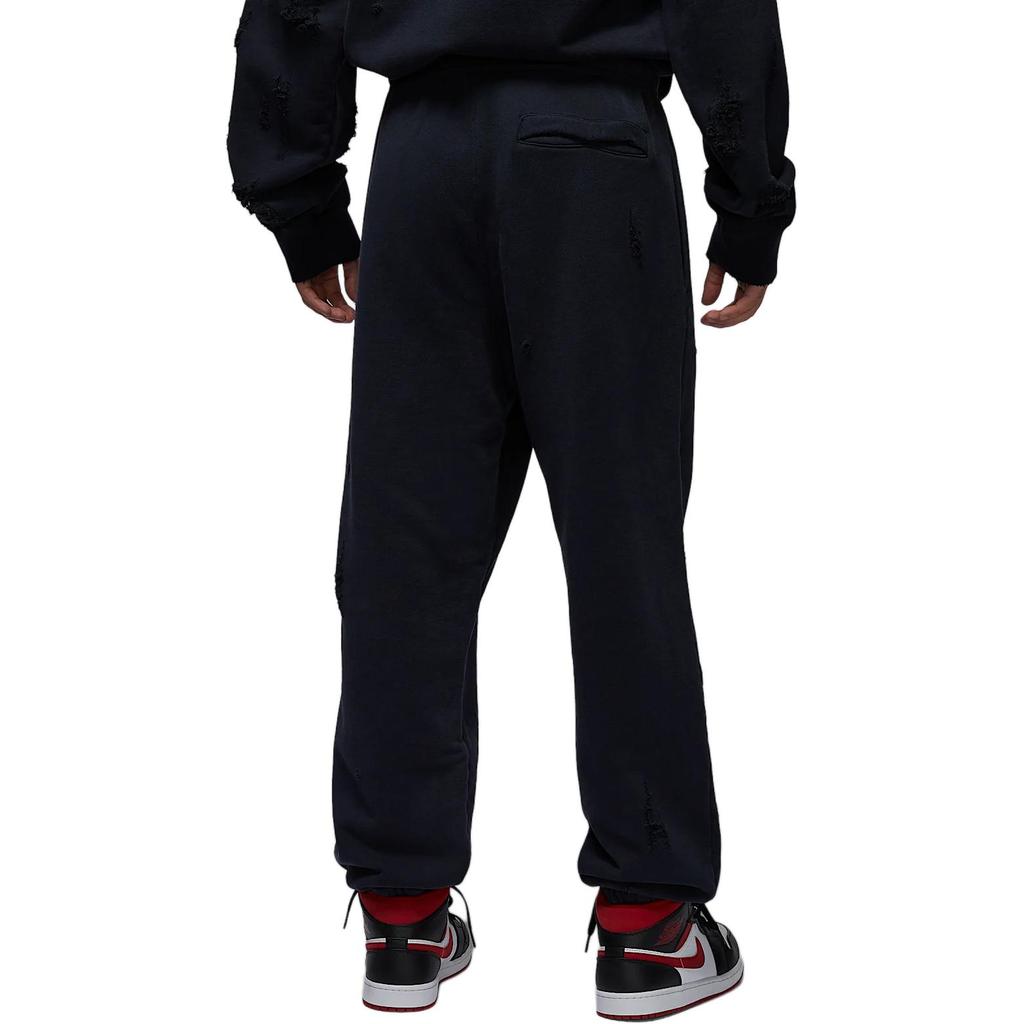 Jordan Air Rare Solid Color Comfortable Versatile Fashion Distressed Knit Sports Pants Men Bottoms Black Sail-White IB3000-010