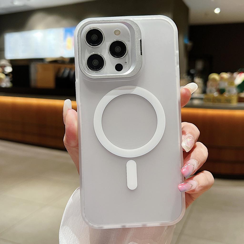 Apple 16 Mobile Phone Case 14 Magnetic Contact Lens Bracket Suitable for IPhone 15 ProMax Transparent Skin Feeling Prevent Falling