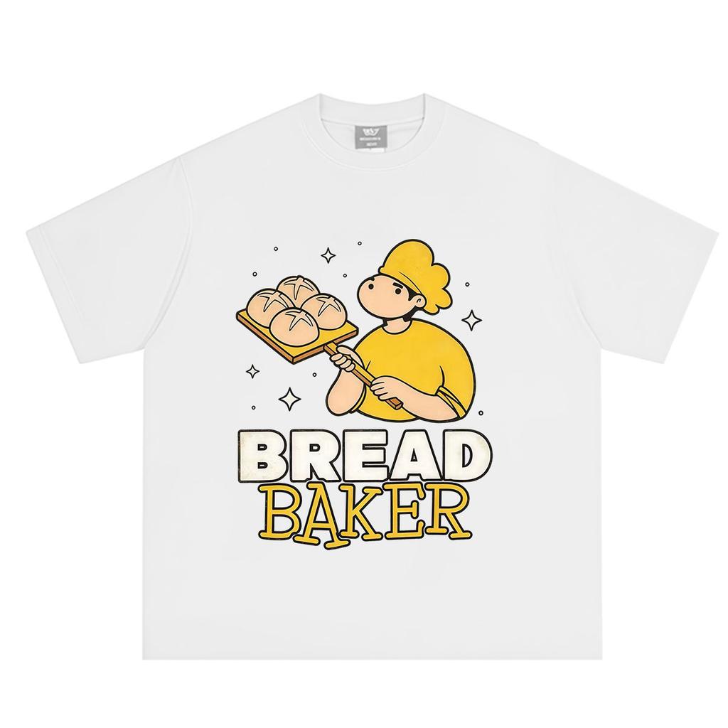 Cartoon Bread Baker Funny Food Meme Tshirt Unisex Unisex Harajuku T Shirt Summer Shortsleeved Cotton Fashion Loose Tshirts Tops