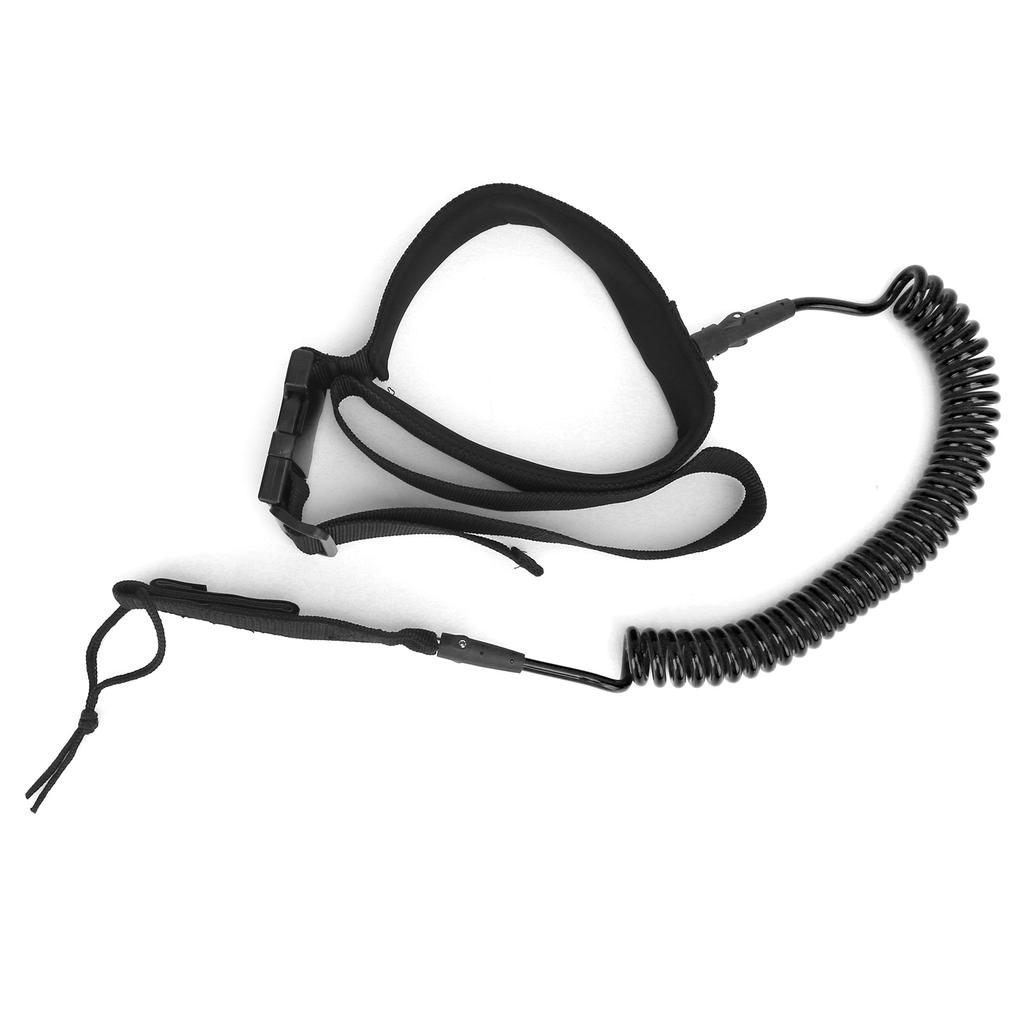 Surfbräde Leash TPU Spiralformad Bekväm Högelastisk Surfing Säkerhet Draglina(Svart )