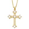 CAOSHI Fashion Lady Cross Pendant Necklace with Brilliant Zirconia Stylish Jewelry for Daily Life Trendy Women Party Accessories