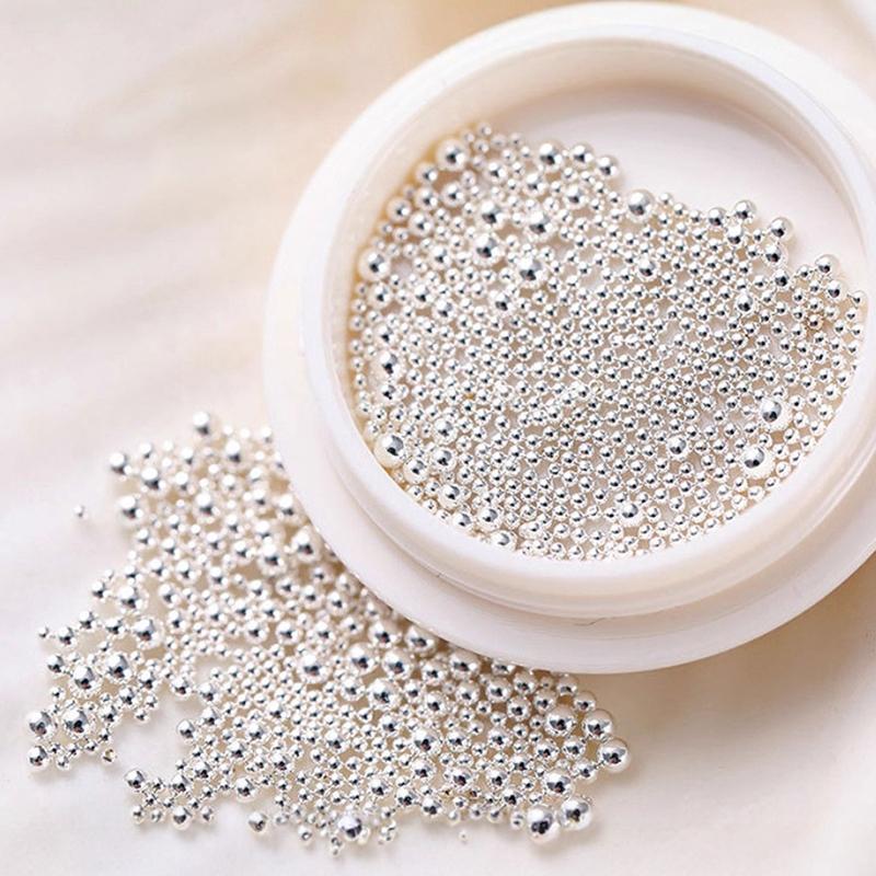 1 Box Mixed Sizes Mini Steel Ball Metal Micro Caviars Alloy Nail Art Jewelry Manicure Accessories Diy Ornaments
