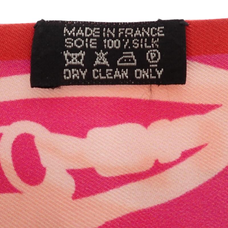 HERMES  062296S 13  scarf Red/Rouge Violet silk Women