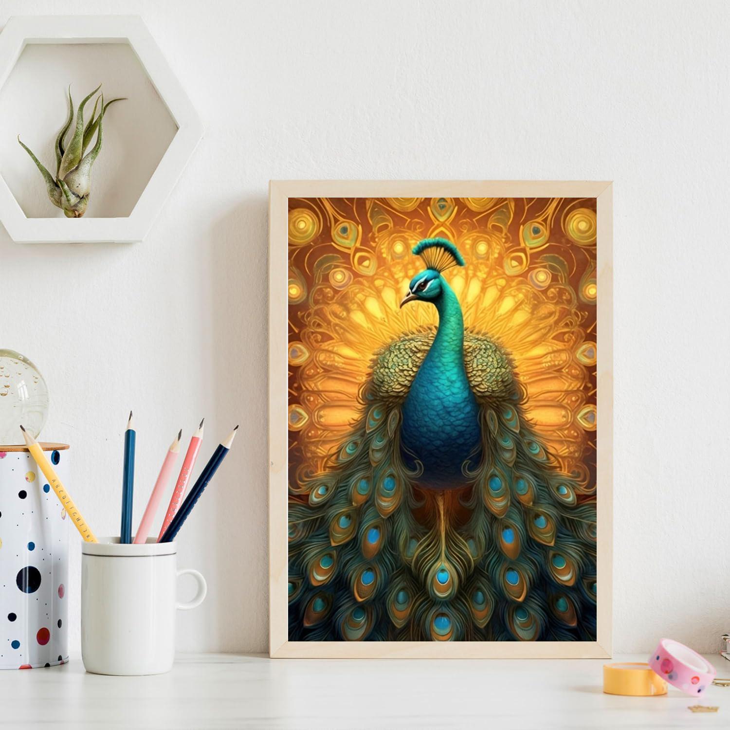 

DIY Алмазная картина Танцующий павлин, набор для вышивки крестом, мозаика, алмазная живопись, полный круг/квадратный алмаз, украшение для дома Square 20x30cm