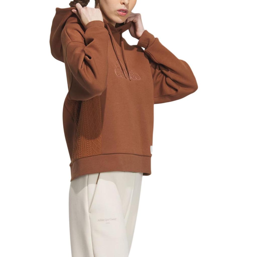 adidas Lounge Sweatshirts Women's Brown Hooded Moderate Regular IP0755