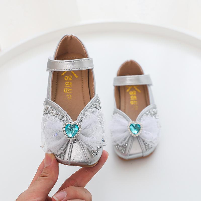 

Туфли Aisha Crystal Leather Princess для девочек 2022 года — мягкая подошва для весны и осени Size 26-30, Set of 5