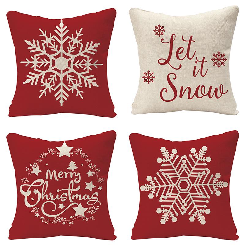 Combination Home Christmas Linen Pillow Case Festive Home Decoration Pillow Cushion Cover Pillow