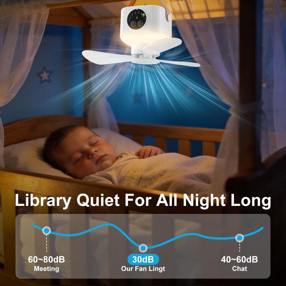 3Gears Ceiling Fans with Lights LED Light Rechargeable Ceiling Fan Portable Air Cooler Camping