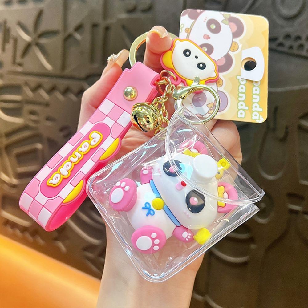 Doll Walking Bag Car Key Ring Panda Bag Pendant Creative Cartoon Cute Keychain  Small Gift