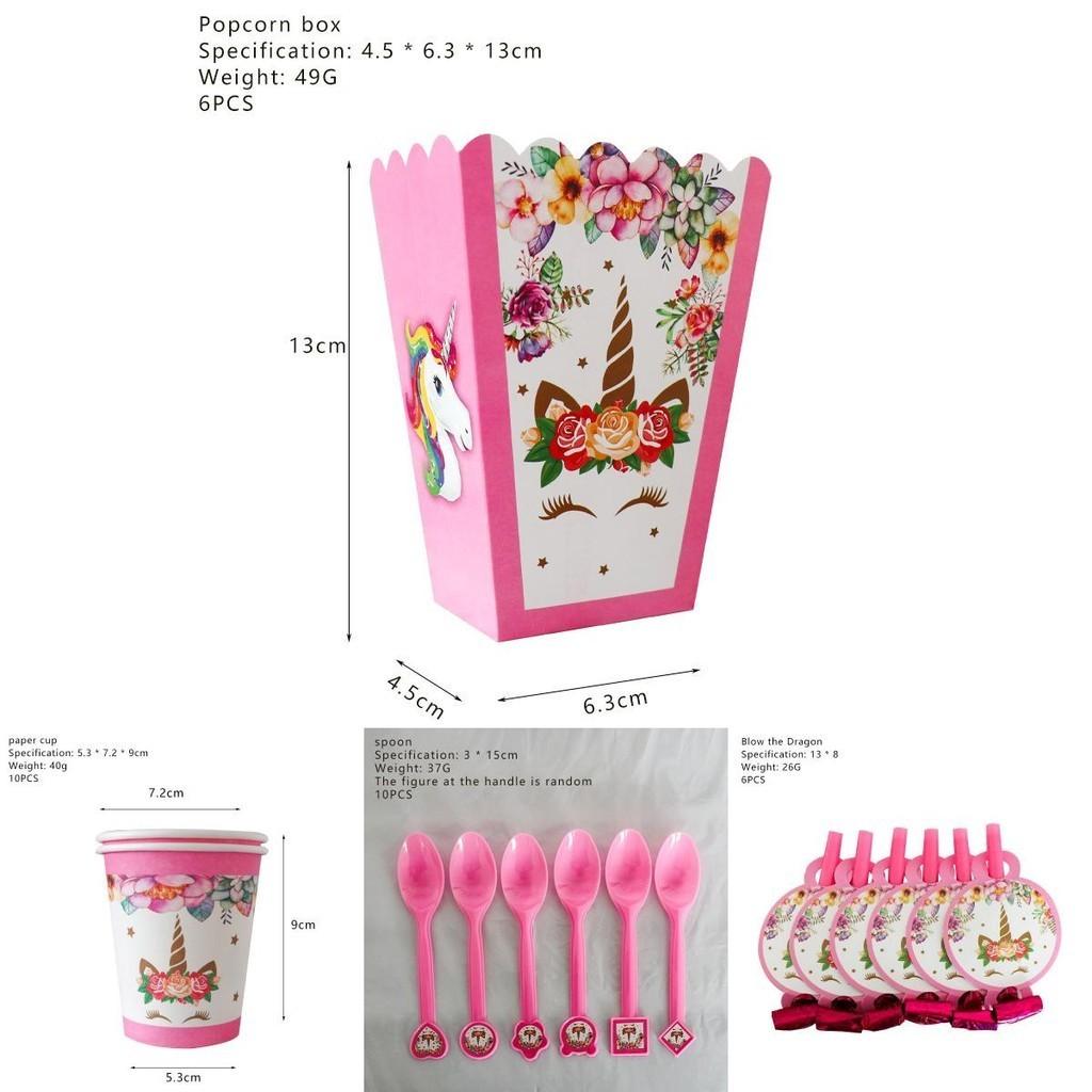 Wreath Unicorn Kids Birthday Party Supplies Delightful Tableware Cups Forks Plates And Napkins