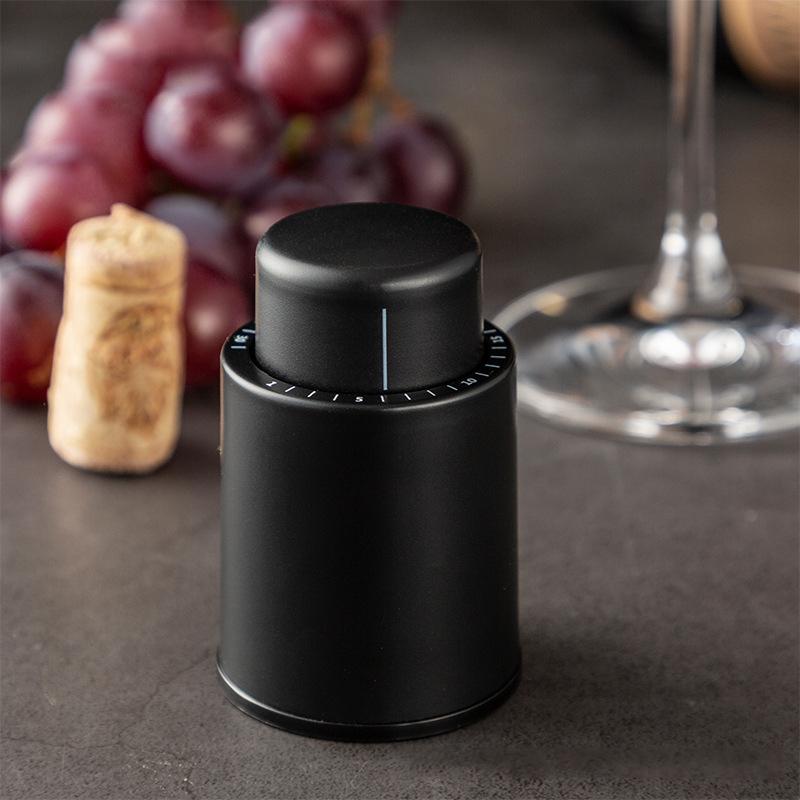 Wine Stopper Vacuum Sealed Storage 2 Piece Push Button Design Leak Proof for Kitchen Home Bar Accessories