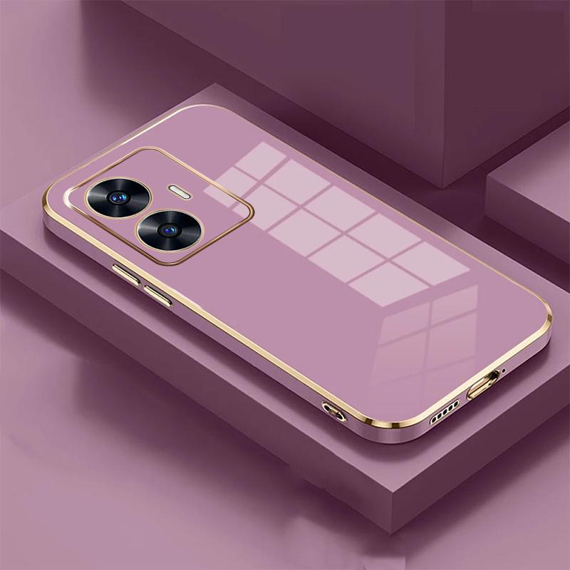 Glossy Plated Phone Case For OPPO Realme 12 11 11Pro 10 11ProPlus C67 C55 C53 C35 C33 C31 C30 C30S C21 Silicone Protector Cover