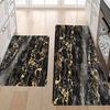 Black Marble Pattern Kitchen Mat Thickened Non Slip Durable Entrance Doormat Living Room Porch Home Decor Floor Rug 1PC
