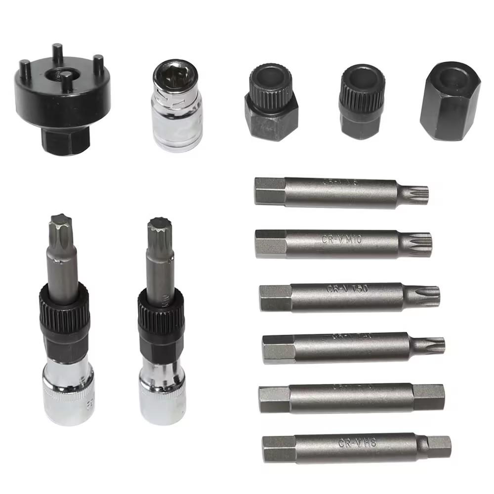 13 Pcs/Set Universal Alternator Freewheel Pulley Removal Engine Auto Tool Set Car Belt Removal Wrench Tool